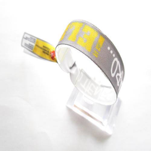 satin wristband with reusable use aluminium attachment