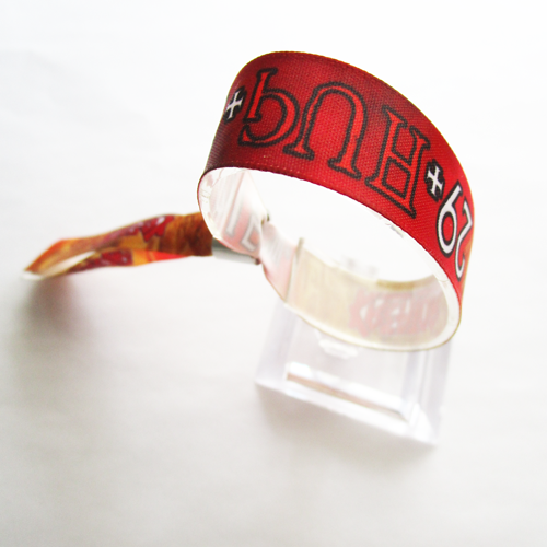 satin wristband with reusable use aluminium attachment