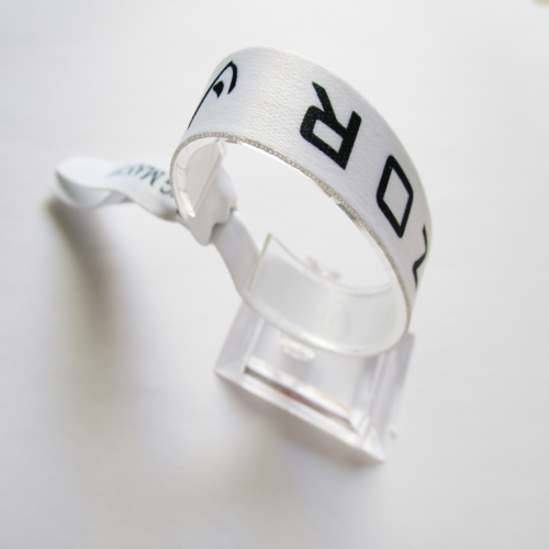 polyester wristband with one time use aluminium lock