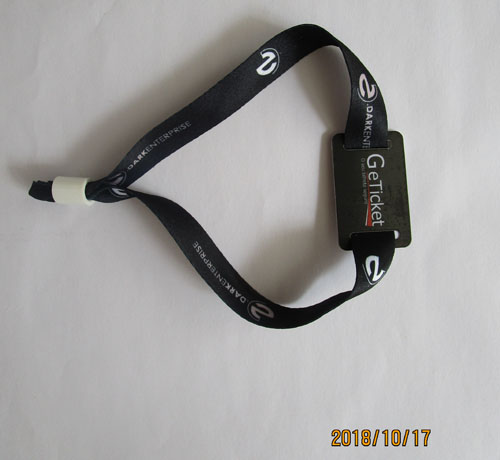 Cheap woven  fabric 1443a  nfc 13.56mhz rfid wristband